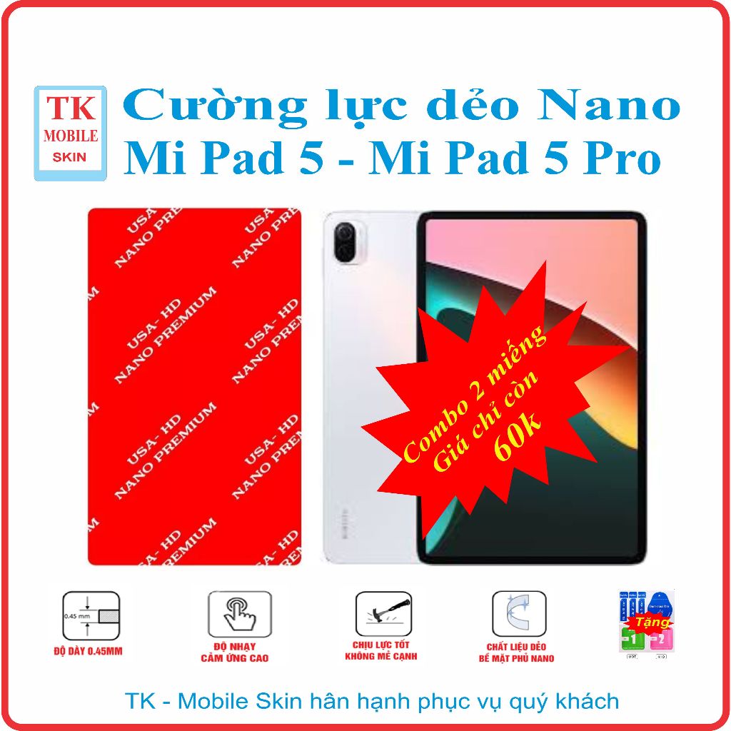 Cường lực dẻo bảo vệ màn hình máy tính bảng Xiaomi Mipad 5 / Mipad 5 Pro