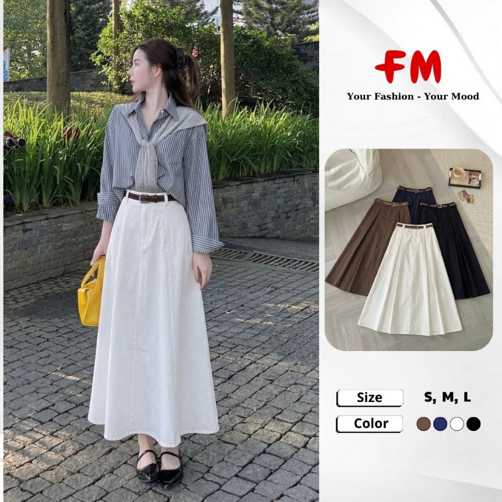 Chân Váy Nữ Xoè Dài FMSTYLE – Chân Váy Maxi Cạp Cao Đai To Tôn Dáng Phong Cách Hàn Quốc 26010880