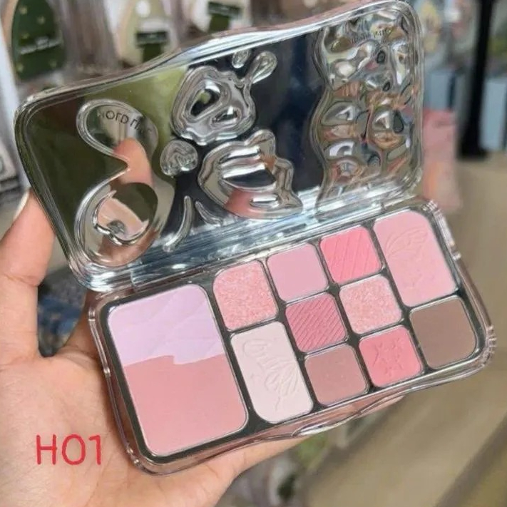 Bảng Phấn Mắt Hold Live 12 Màu Tone Hồng Lì Nhũ Đa Năng Lâu Trôi Mist Butterfly Shadow HL792 MOMOKO.cosmetics | BigBuy360 - bigbuy360.vn