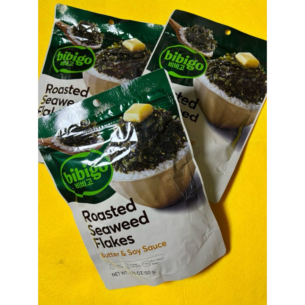 [NHẬP KHẨU] Rong biển rắc cơm Bibigo vị bơ & nước tương 50g – Rong biển Hàn Quốc ăn liền siêu ngọn