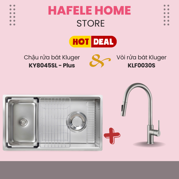Chậu Rửa Bát Kluger KY8045SL Plus - Inox POSCO 304 Dày 1mm - Phong Cách Nhật Hiện Đại - Chống Gỉ Sét