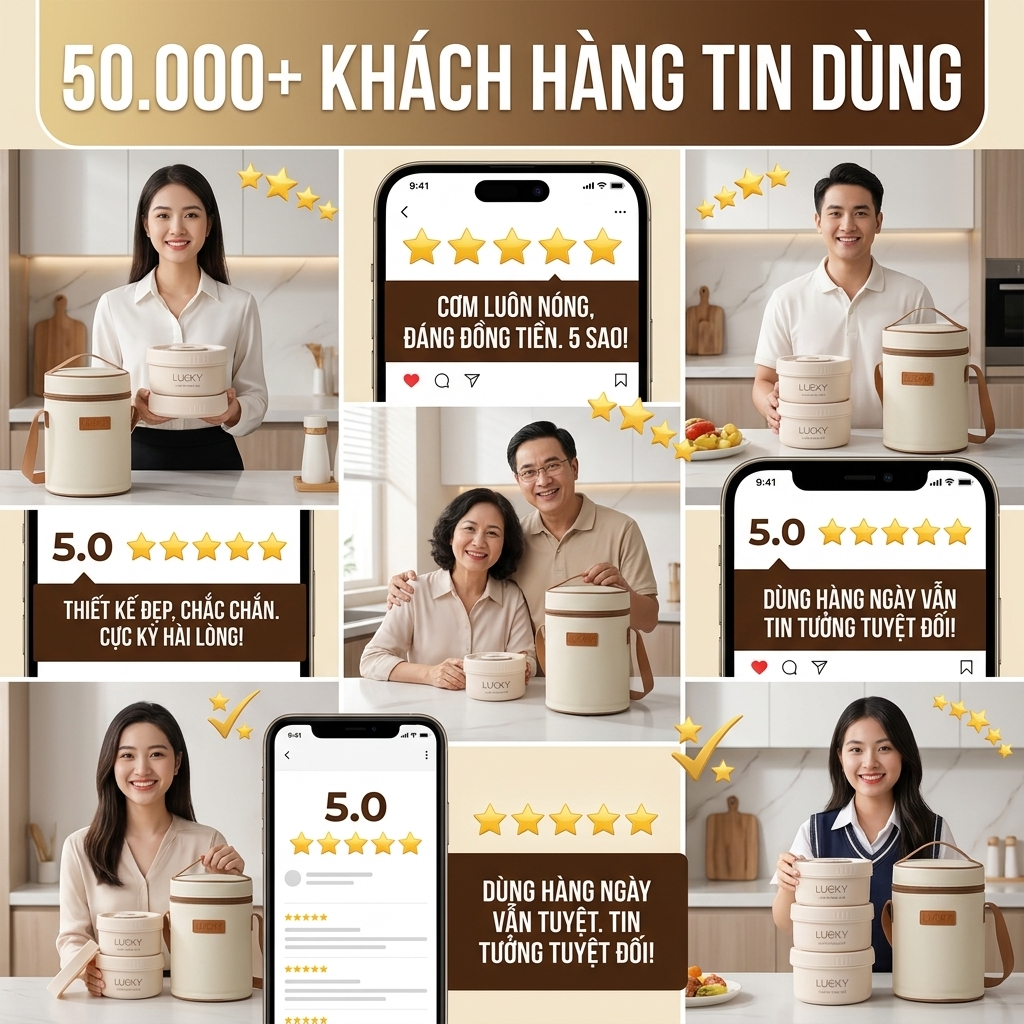 Hộp Đựng Cơm Giữ Nhiệt, Hộp Cơm Trưa Văn Phòng 3 Tầng Cách Nhiệt Bằng Thép Không Gỉ 304 An Toàn | BigBuy360 - bigbuy360.vn