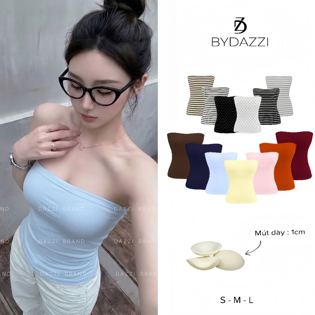[KÈM MÚT] Áo ống trơn basic ôm body vải cotton mịn DAZZI Women A054 | BigBuy360 - bigbuy360.vn