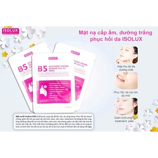 Combo 10 miếng Mặt nạ ISOLUX Whitening repair sodium DNA B5 mask Hàn Quốc 25ml hạn 2029 C640