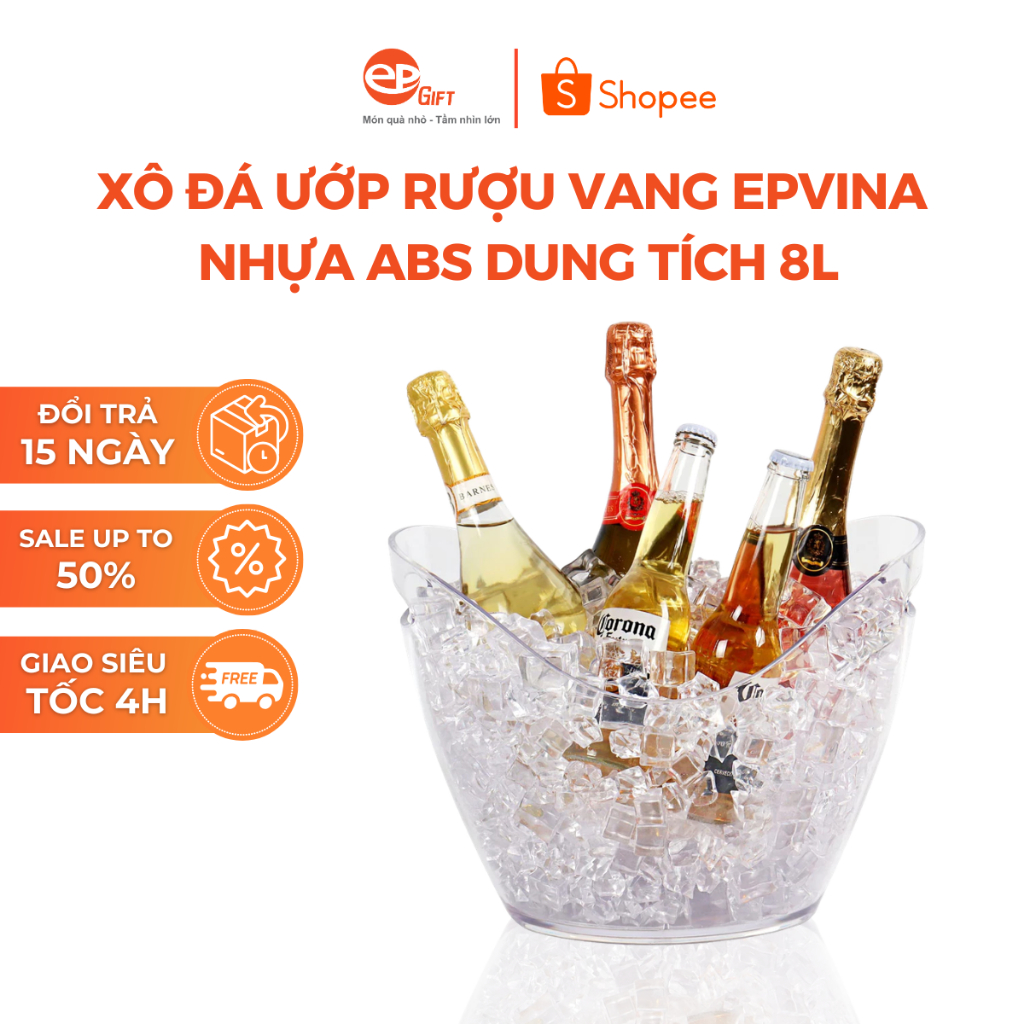 Xô Đá Ướp Lạnh Epvina Bằng Nhựa Dung Tích 8L XO1-013-M23
