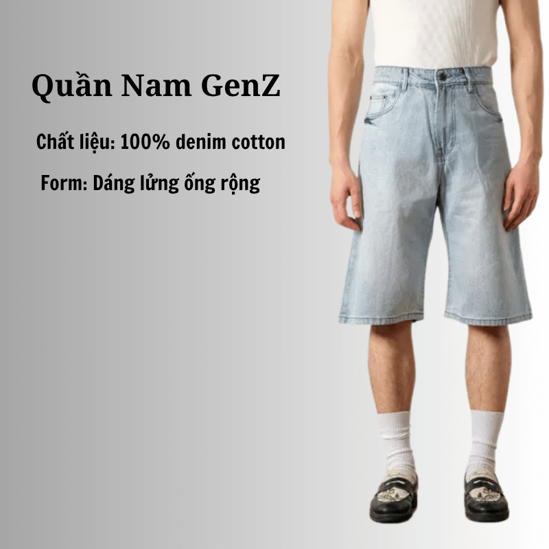Quần Shorts Jeans B Brown Peter Relaxed Jort Denim Basic