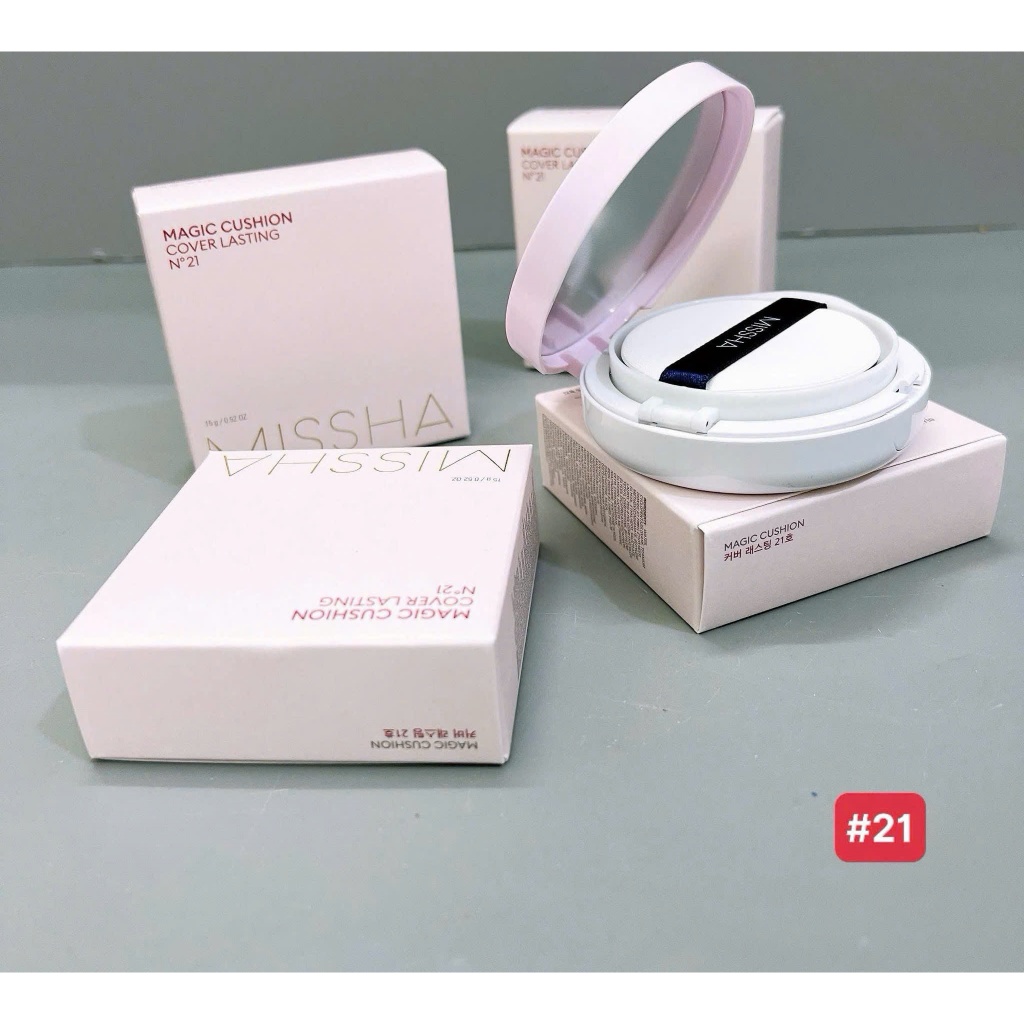 PHẤN NƯỚC MISSHA MAGIC CUSHION COVER LASTING Missha Magic Cushion Cover Lasting SPF50+ PA+++ tone 21