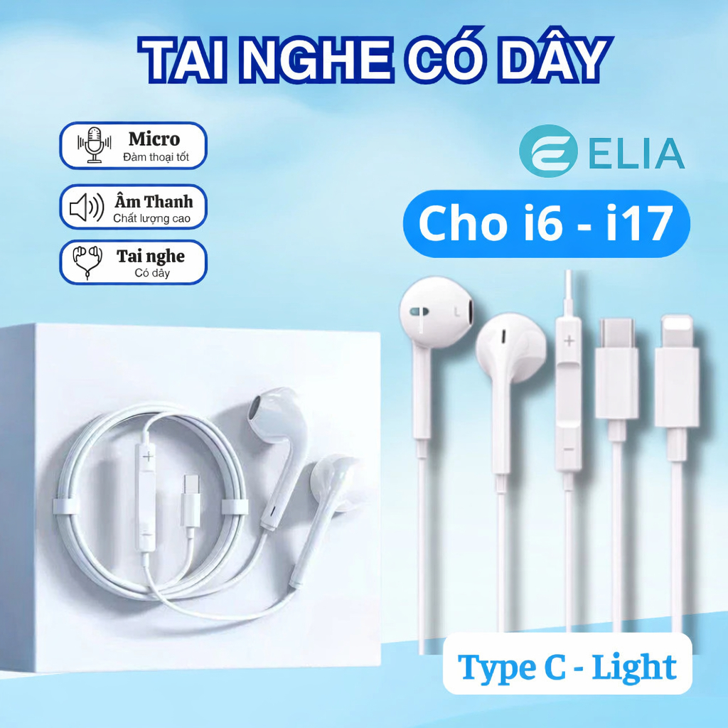 Tai Nghe Có Dây Nhét Tai Type C/Light - Có Micro Cực Tốt - Điều Chỉnh Âm…
