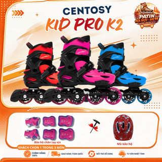 Giày patin trẻ em Centosy Kid Pro K2 có chế độ khóa bánh, bánh cao su đặc, càng hợp kim nhôm chịu tải trọng dưới 60kg