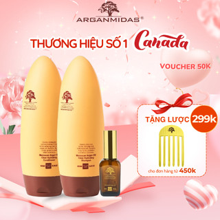 Combo gội xả siêu dưỡng ẩm Arganmidas (450ml) + Tinh dầu dưỡng tóc  Argan Oil (100ml)