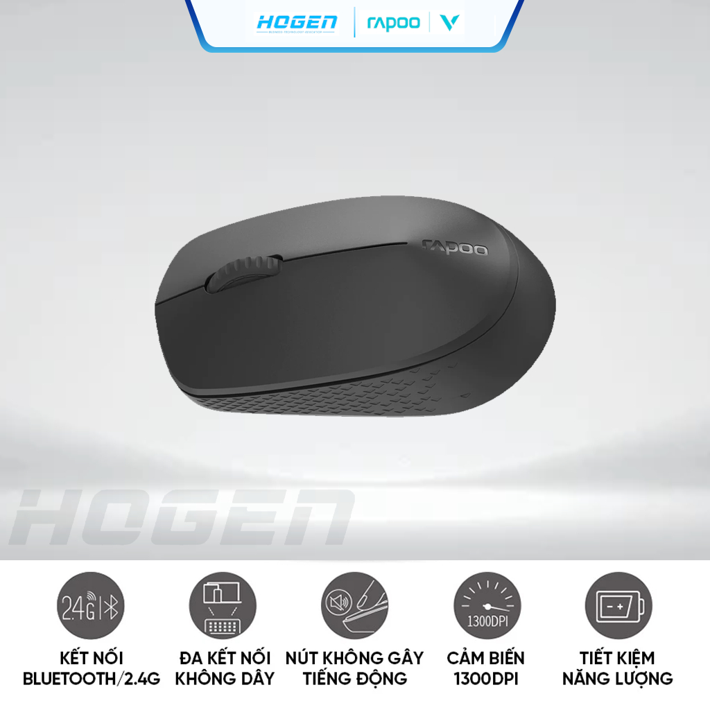 Chuột Không Dây Rapoo M100 Silent | DPI 5 Cấp Độ | Bluetooth 4.0, 5.0, 2.4G | Bảo Hành 24 Tháng | BigBuy360 - bigbuy360.vn