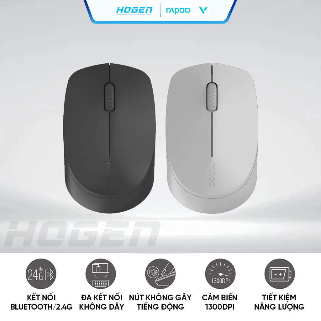 Chuột Không Dây Rapoo M100 Silent | DPI 5 Cấp Độ | Bluetooth 4.0, 5.0, 2.4G | Bảo Hành 24 Tháng | BigBuy360 - bigbuy360.vn