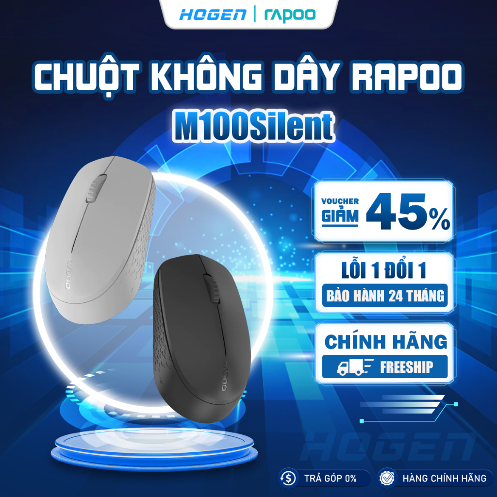 Chuột Không Dây Rapoo M100 Silent | DPI 5 Cấp Độ | Bluetooth 4.0, 5.0, 2.4G | Bảo Hành 24 Tháng | BigBuy360 - bigbuy360.vn
