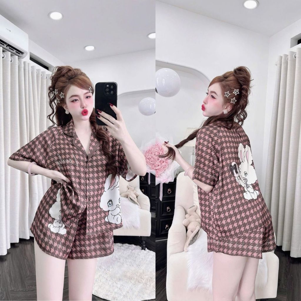 Đồ Ngủ Nữ MIKY, Đồ Ngủ Mặc Nhà Croptop lụa Latin In 3D cao cấp mềm mại xinh xắn dễ thương < 65KG M18 | BigBuy360 - bigbuy360.vn