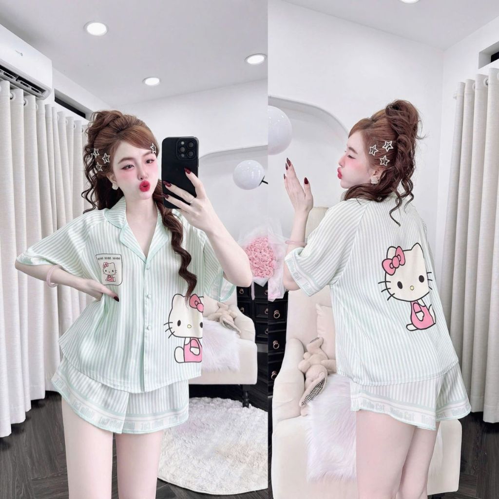 Đồ Ngủ Nữ MIKY, Đồ Ngủ Mặc Nhà Croptop lụa Latin In 3D cao cấp mềm mại xinh xắn dễ thương < 65KG M18 | BigBuy360 - bigbuy360.vn