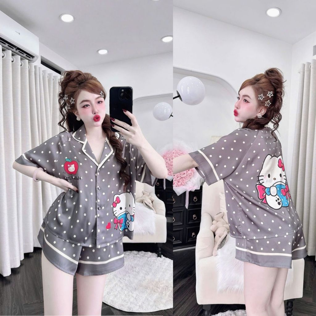 Đồ Ngủ Nữ MIKY, Đồ Ngủ Mặc Nhà Croptop lụa Latin In 3D cao cấp mềm mại xinh xắn dễ thương < 65KG M18 | BigBuy360 - bigbuy360.vn