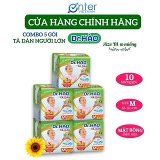  Tã Dán Người Lớn Dr. HÀO Bỉm Dán Dành Cho Người Già Size M  Combo 5 Gói