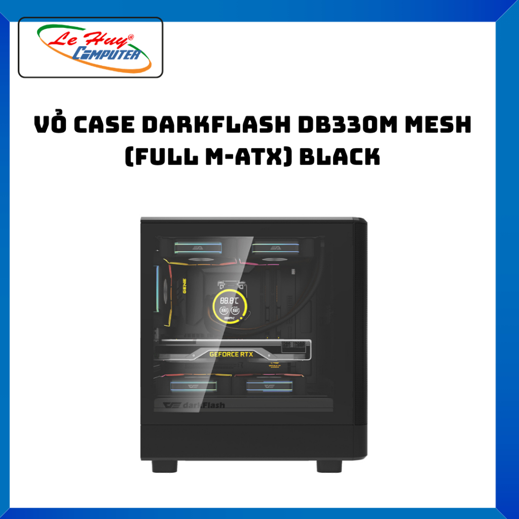 Case DARKFLASH DB330M MESH (Full M-ATX) Black / White - Hàng Chính Hãng