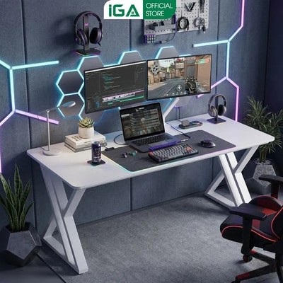Bàn làm việc phong cách gaming chân sắt chắc chắn không rung lắc thương hiệu IGA - Gm234