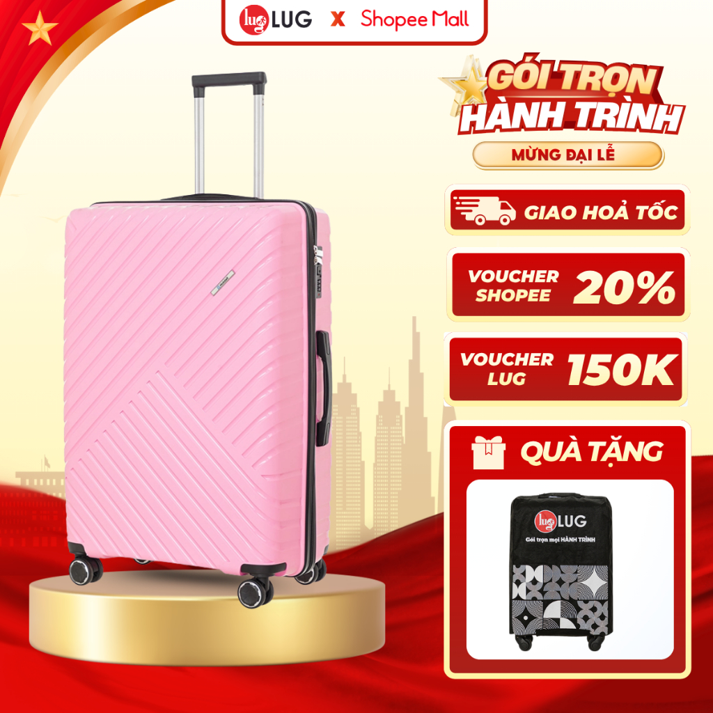 Vali Kéo LUG Holdall MP807- Size 20/24/28 - Nhựa PP chống bể vỡ,Màu Sắc Trẻ Trung, Khoá Số Bảo Mật