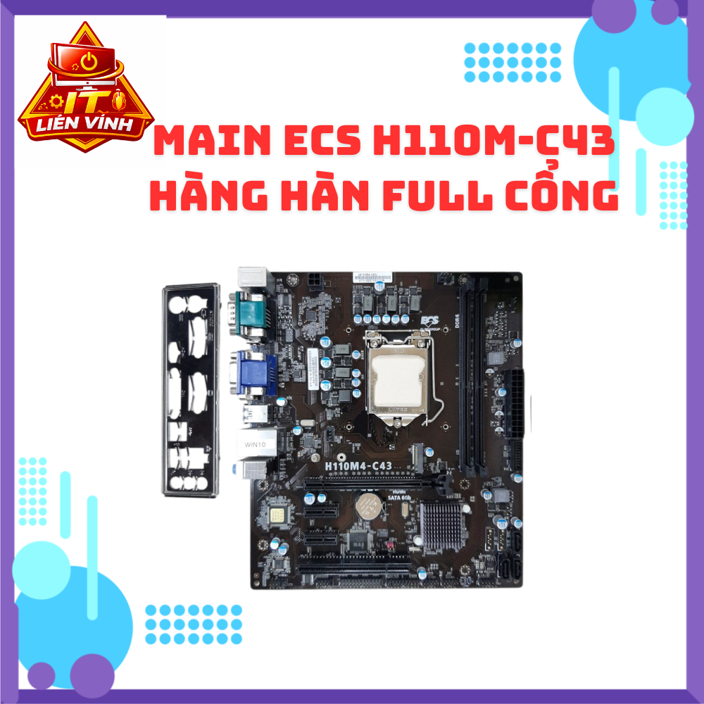 Main Ecs H110m-C43 hàng Hàn có bản mod 9100f-7w
