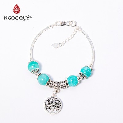 Vòng tay đá Amazonite tự nhiên phối charm - Mẫu VC1055 - Ngọc Quý