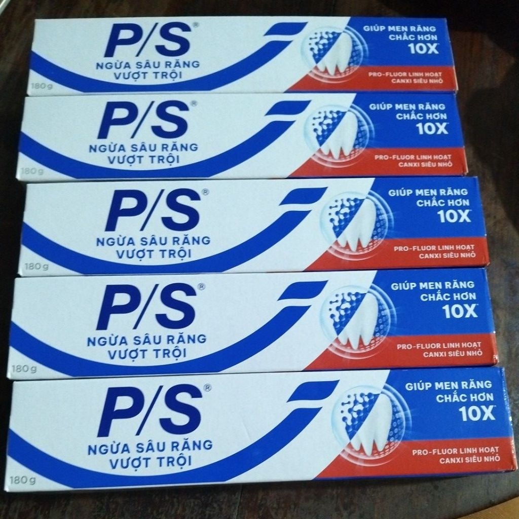 Combo 5 cây Kem đánh răng PS ngừa sâu ngăn vượt trội 180g
