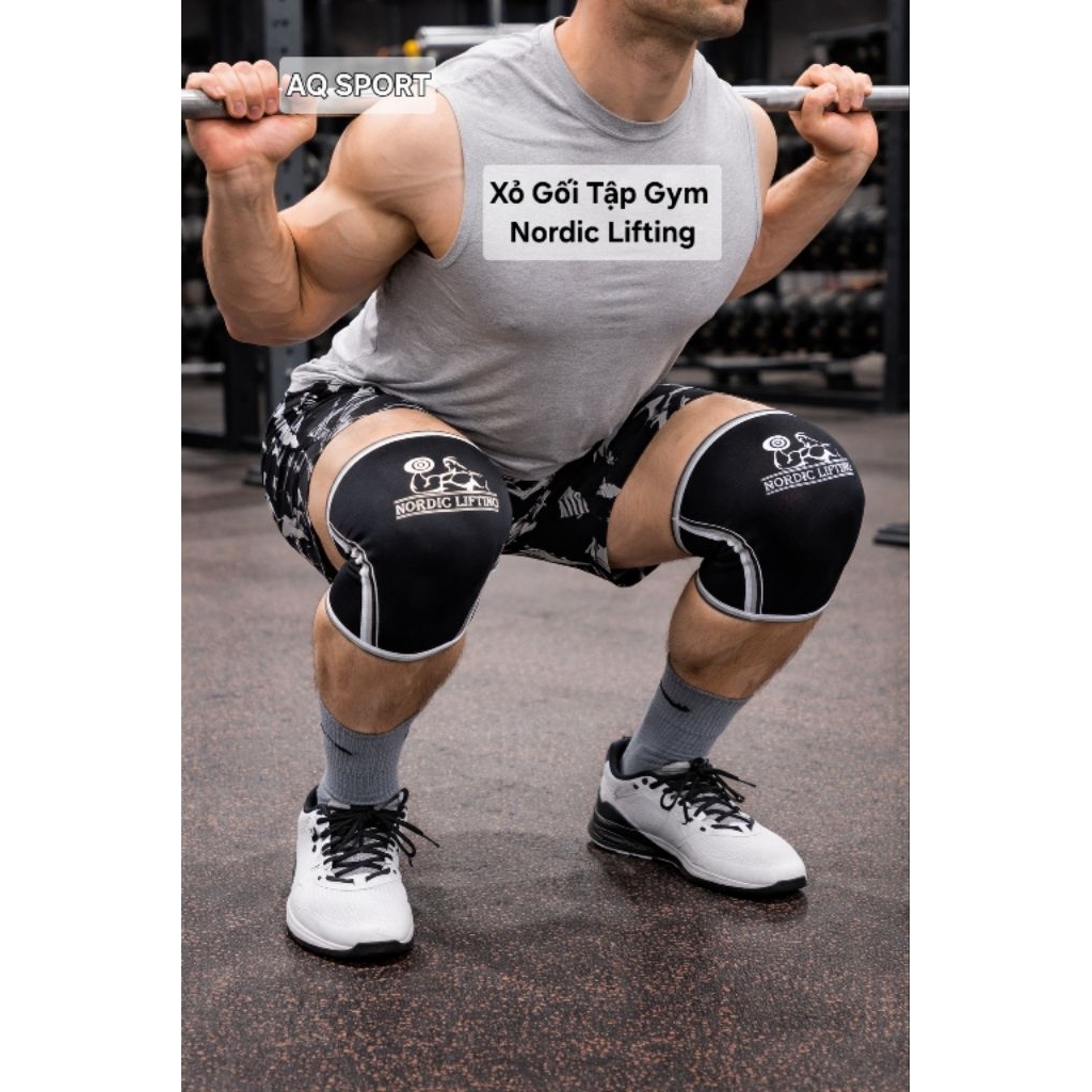 Xỏ gối Tập Gym Chính hãng Nordic Lifting 7mm| SQUAT, DEAD LIFT, Powerlifting ( 1 đôi)