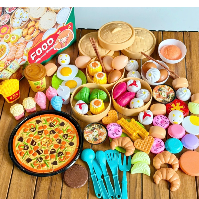 BỘ ĐỒ CHƠI NẤU ĂN 88 CHI TIẾT LOẠI TO (CÓ PIZZA VÀ HỘP ĐỰNG XỊN XÒ)