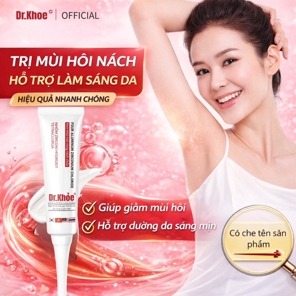 Lăn Khử Mùi Nách Dr. Khỏe 30g – Giảm Mùi Hôi, Dưỡng Sáng Da, Khô Thoáng, Hỗ Trợ Kháng Khuẩn