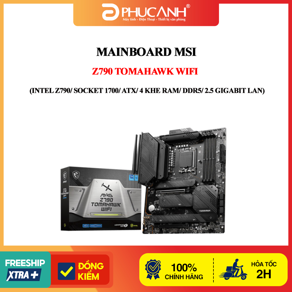 Bo mạch chủ MSI Z790 TOMAHAWK WIFI (Intel Z790/ Socket 1700/ ATX/ 4 khe ram/ DDR5/ 2.5 Gigabit LAN)