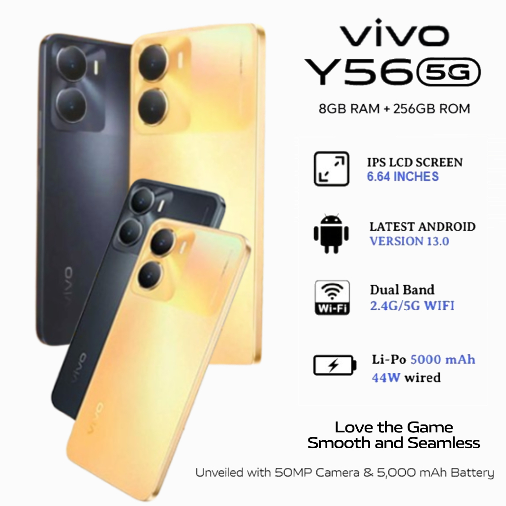 Điện Thoại VIVO Y56 5G (8GB/256GB) - Chính Hãng - IPS LCD 6.58 inch RAM 8GB ROM 256GB