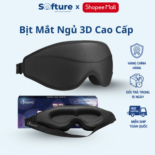 Bịt Mắt Ngủ 3D Cao Cấp SOFTURE Chặn Sáng 100%, Mềm Mại Thoáng Khí Có Dây Đeo Điều Chỉnh - SBM02