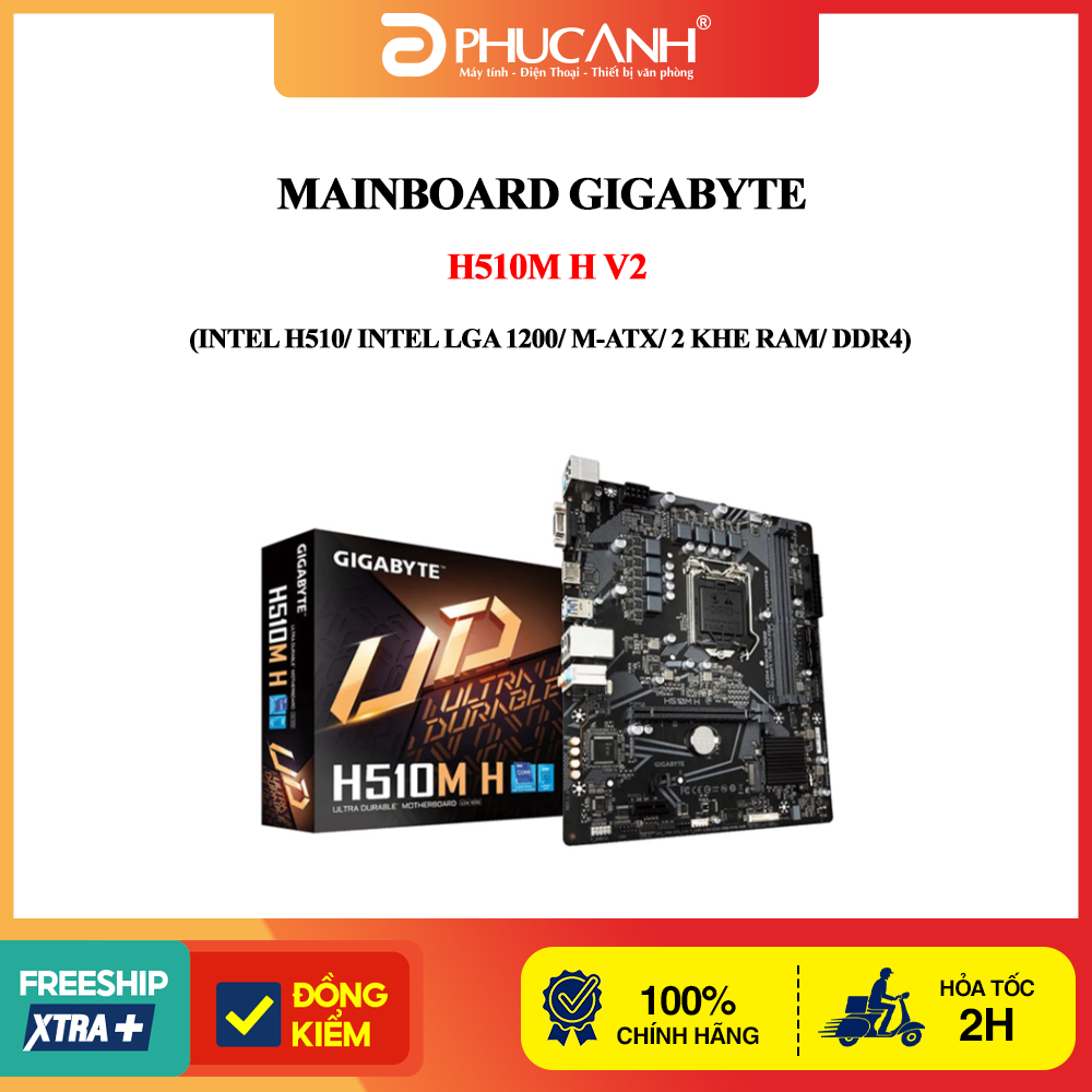 Bo mạch chủ Gigabyte H510M H V2 (Intel H510/ Intel LGA 1200/ M-ATX/ 2 khe ram/ DDR4)