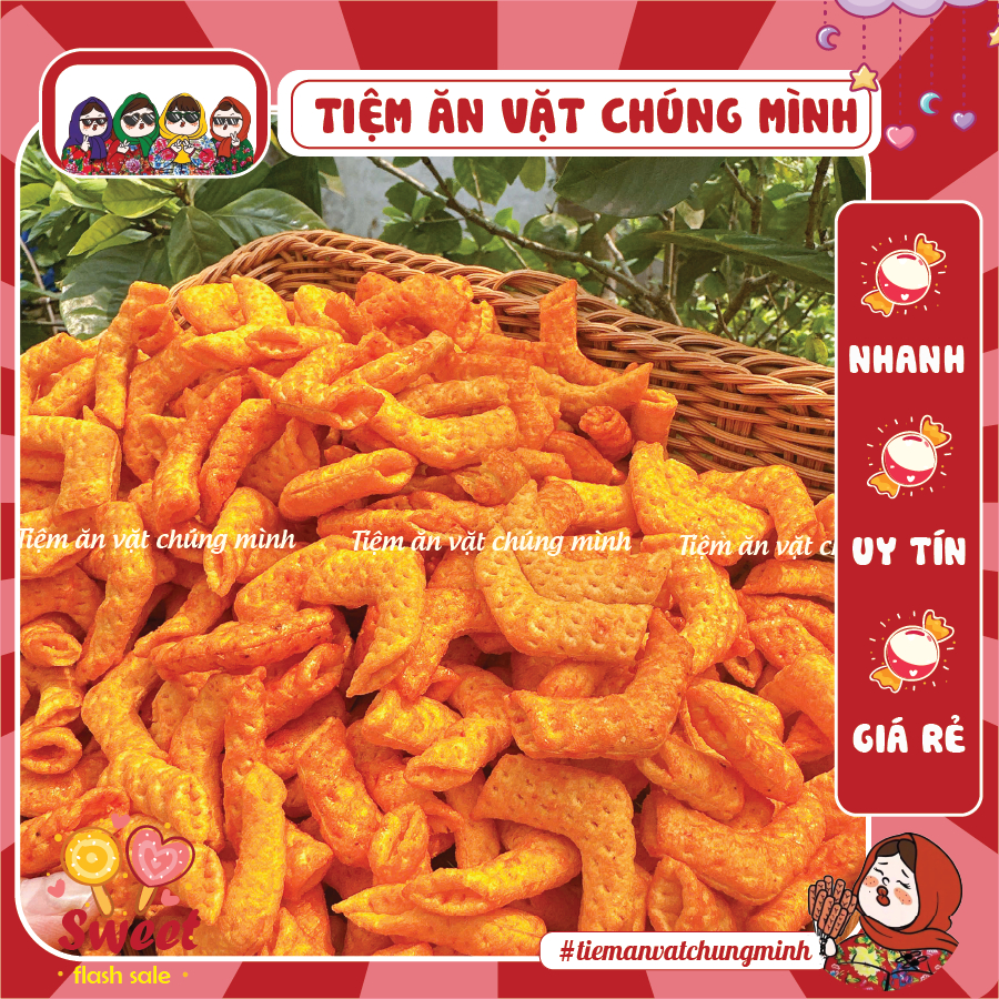 Snack Bim Bim Cánh Gà Đỏ Cay Ngọt Lắc Phô Mai, Bim Bim Cánh Gà Tuổi Thơ