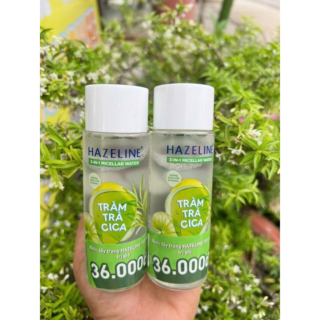 combo 2 tẩy trang hazeline tràm trà CICA 3 IN 1 trọng lượng 100g mỗi chai