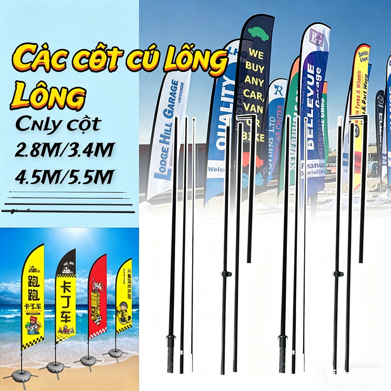 [IN LÁ CỜ THEO YÊU CẦU] Cờ Buồm - Cờ Quảng Cáo - Giá Rẽ