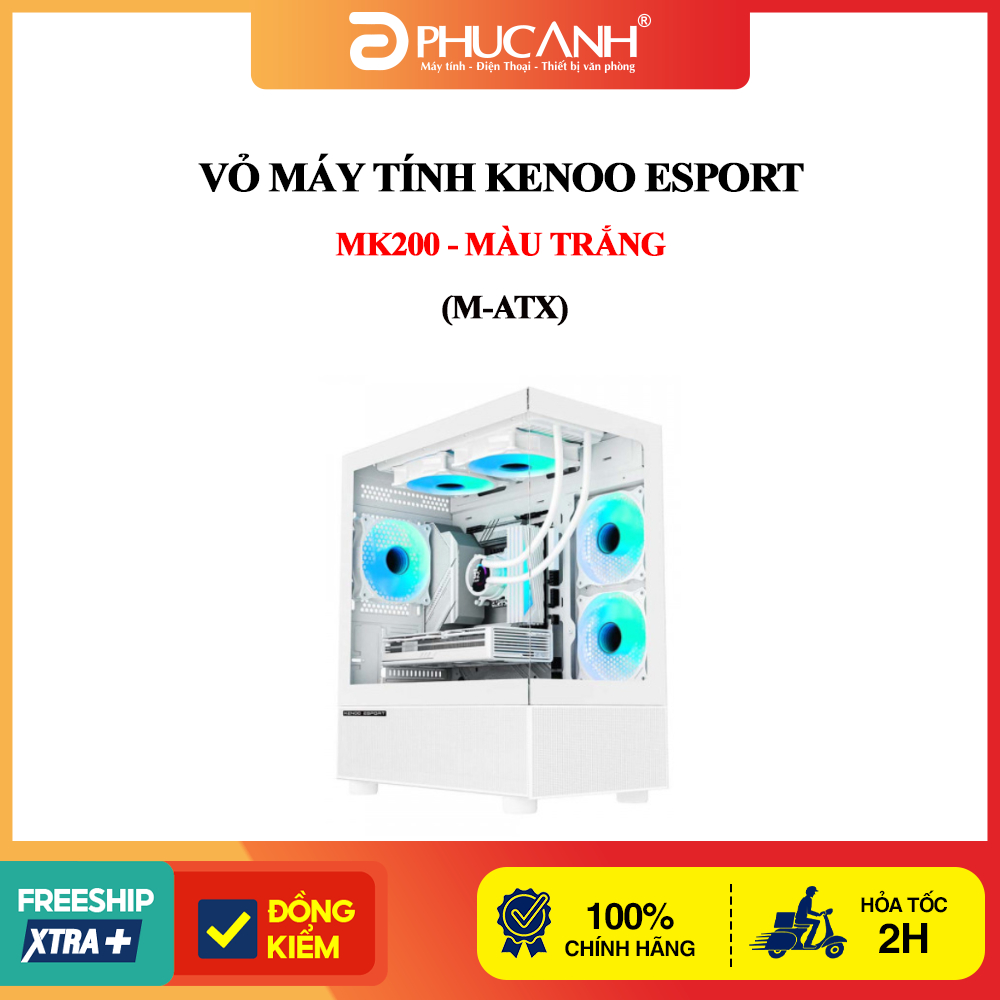 Vỏ máy tính KENOO ESPORT MK200 - Màu Trắng (M-ATX)