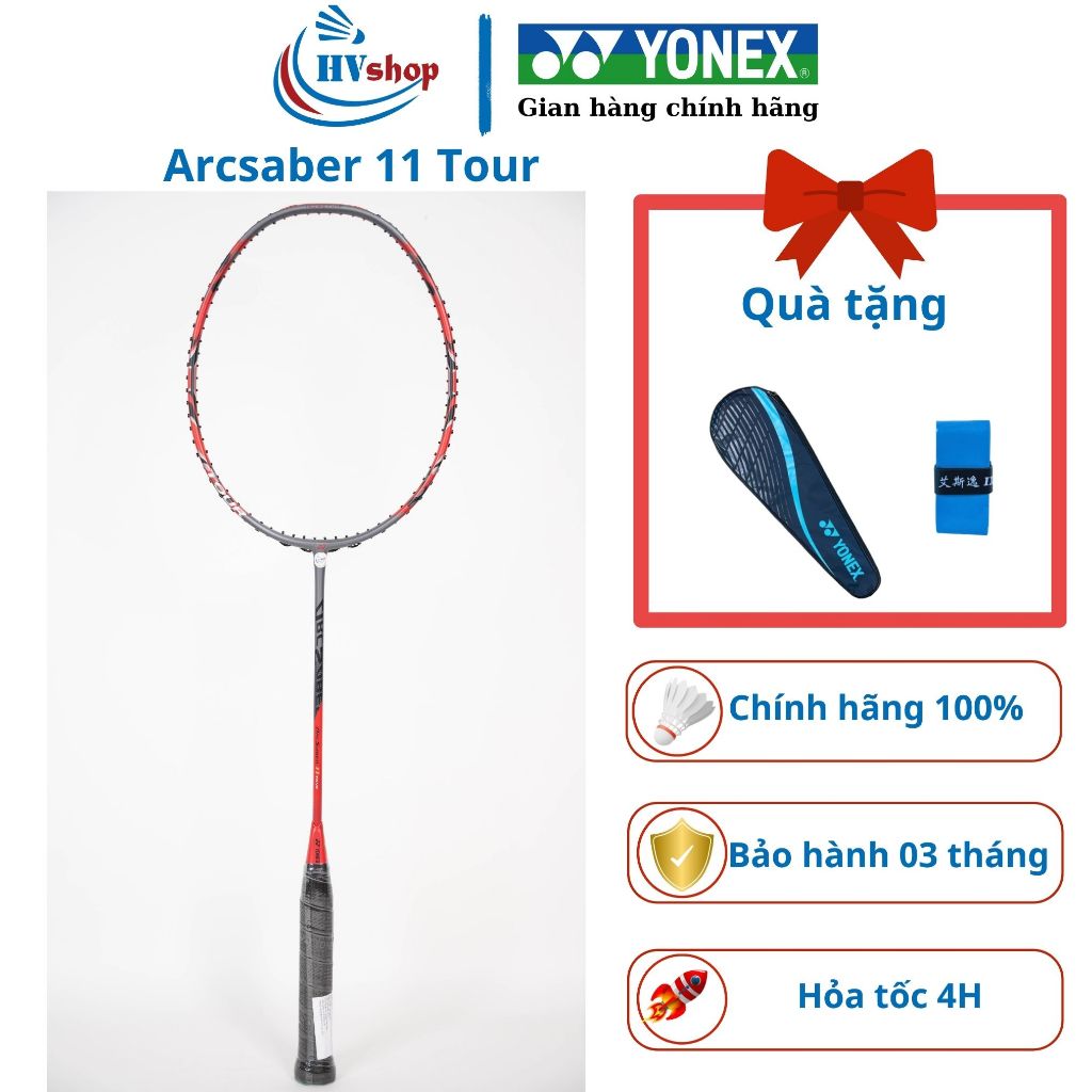 Vợt cầu lông Yonex Arcsaber 11 Tour chính hãng, KHUNG CHƯA CĂNG, quà tặng hấp dẫn - HVShop