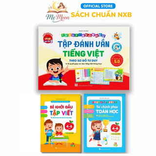 Sách- Bộ 3 Quyển Tập Đánh Vần, Bé Chính Phục Toán Học, Bé Khởi Đầu Tập Viết Hành Trang Vào Lớp 1 Dành Cho Bé Từ 4-6
