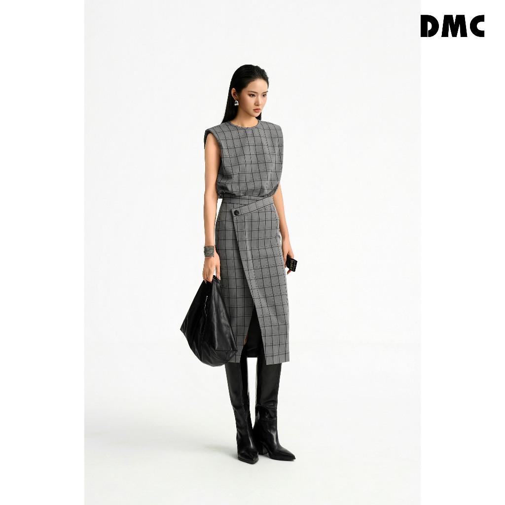 Chân váy bút chì cách điệu DMC (Gray Woven Pencil Skirt)