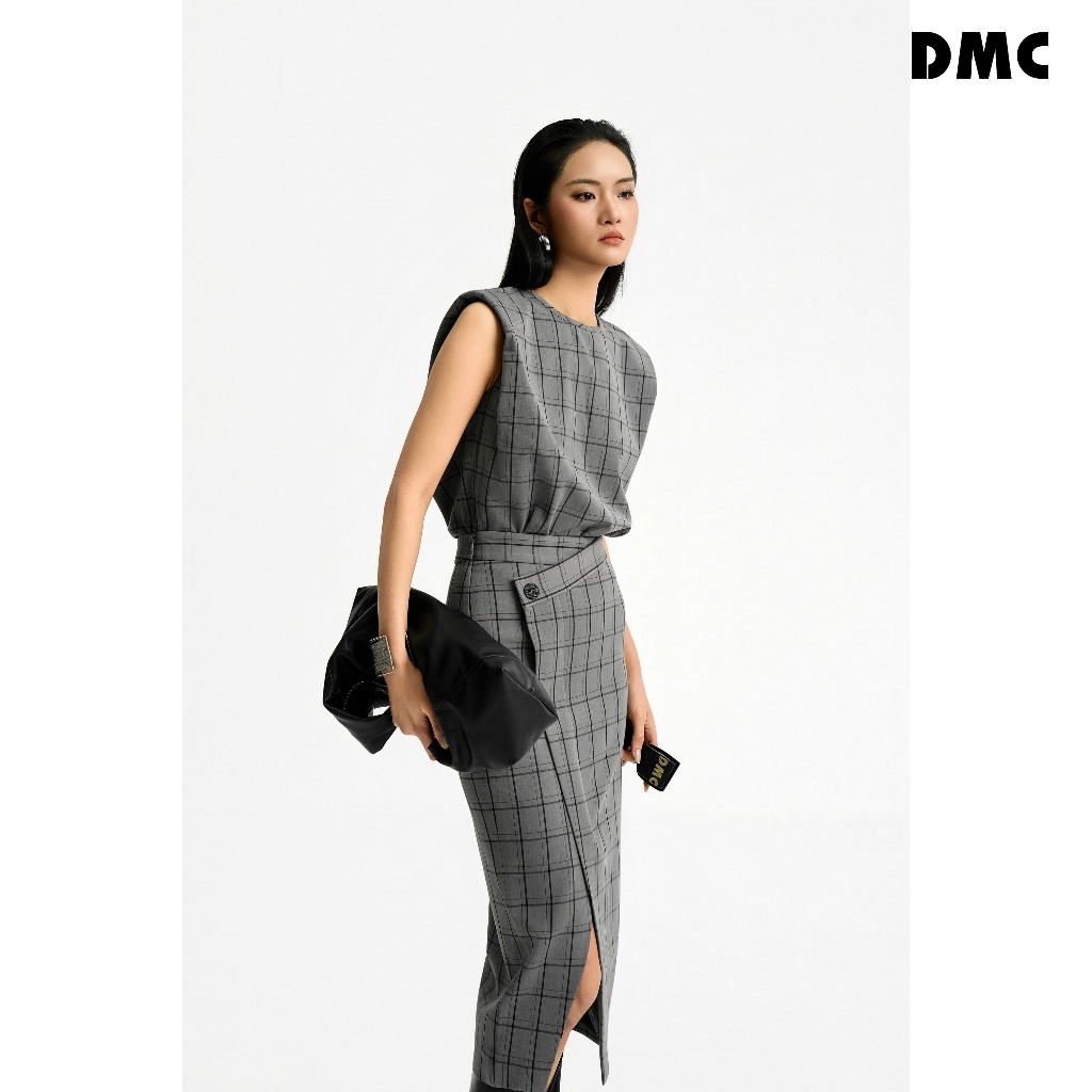 Chân váy bút chì cách điệu DMC (Gray Woven Pencil Skirt)