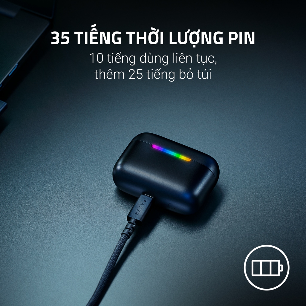 [NEW] Tai Nghe Gaming Razer Hammerhead V3 X HyperSpeed | 2,4GHz & BT 5.3 | Hộp Sạc Dongle | Pin 35h | 7.1 @PC | IPX4 | BigBuy360 - bigbuy360.vn