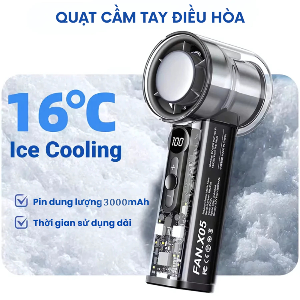 ⚡ quạt mini cầm tay ⚡1-199 cấp  không có tiếng ồn quạt sò lạnh Màn hình LED quạt tích điện mini | BigBuy360 - bigbuy360.vn