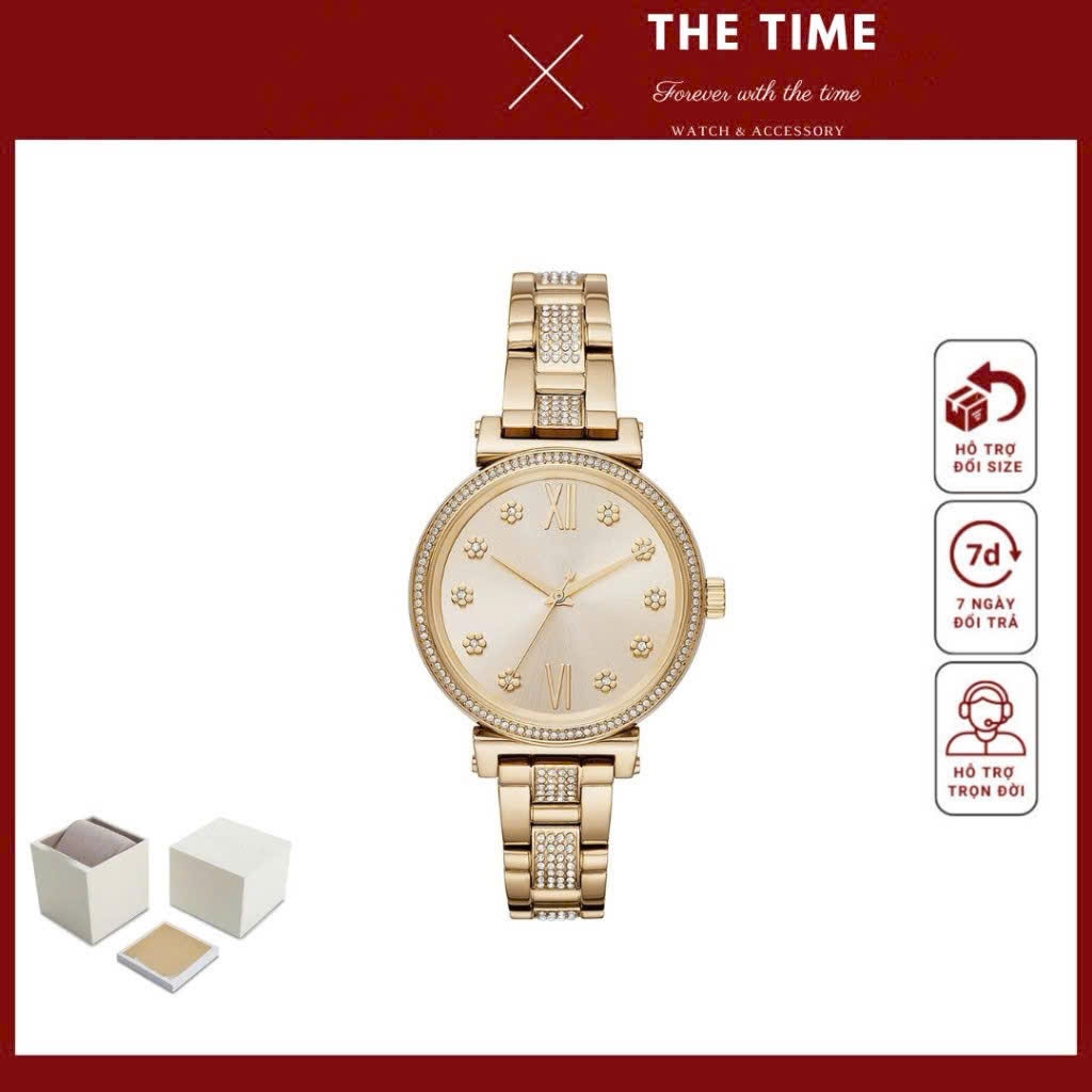 Đồng Hồ Nữ Dây Thép Vàng Sofie Watch Case 36mm , 5atm fullbox