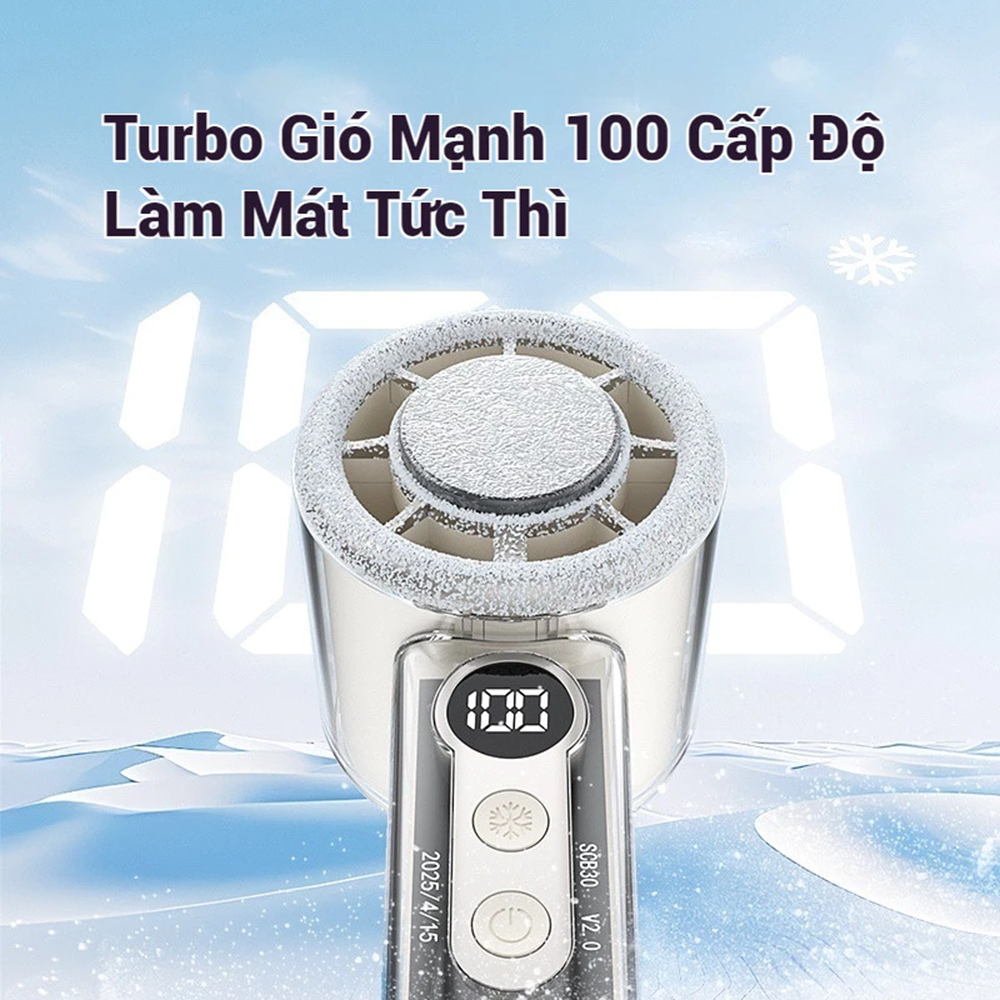⚡ quạt mini cầm tay ⚡1-199 cấp  không có tiếng ồn quạt sò lạnh Màn hình LED quạt tích điện mini | BigBuy360 - bigbuy360.vn