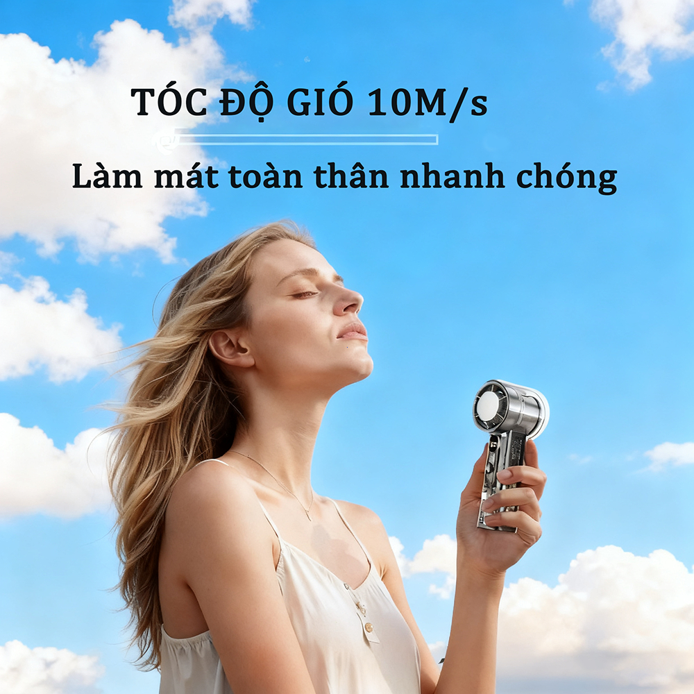 ⚡ quạt mini cầm tay ⚡1-199 cấp  không có tiếng ồn quạt sò lạnh Màn hình LED quạt tích điện mini | BigBuy360 - bigbuy360.vn