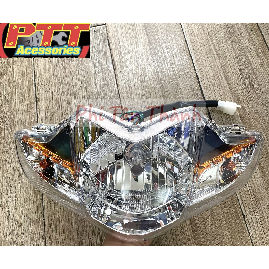 ( HÀNG ĐẸP UMV ) - PHA ĐÈN TRƯỚC XE WAVE S110 CÓ CHUI BÓNG