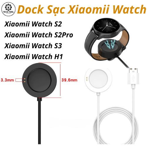 Đế Dock Sạc Cho Đồng Hồ Xiaomii Watch S4 S3 S2 H1 Kết Nối Sạc USB Sạc Nhanh An Toàn Tự Hít Từ Tính