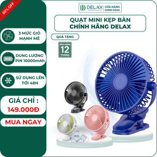 Quạt Mini Để Bàn HOKU, Quạt Kẹp Tích Điện, 5 Tốc Độ Gió, Dung Lượng Pin Lớn 5000mAh - QMN09